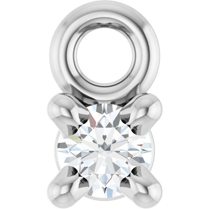.025 CT Natural Diamond 4-Prong Basket Dangle