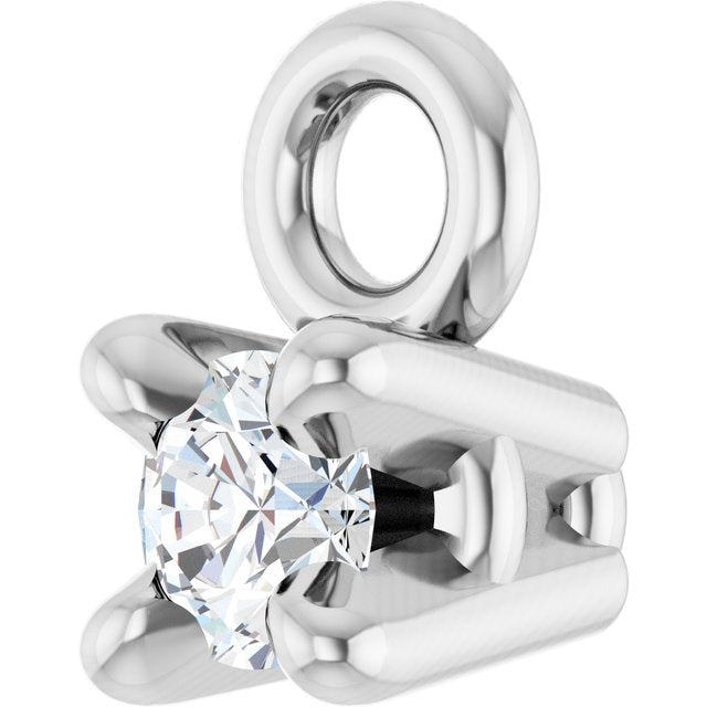 .025 CT Natural Diamond 4-Prong Basket Dangle