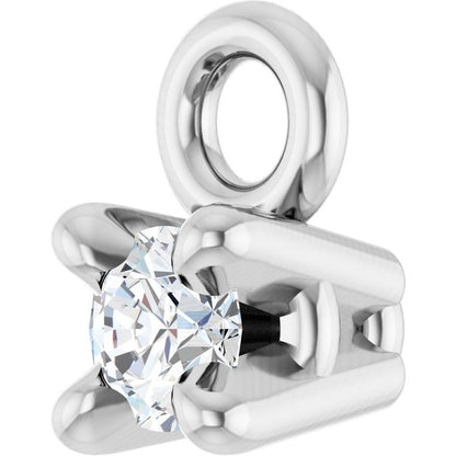 .025 CT Natural Diamond 4-Prong Basket Dangle