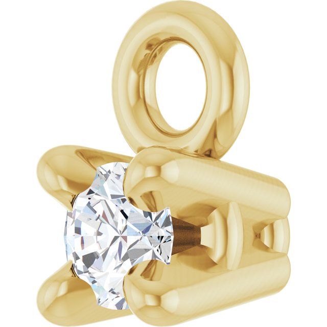 .025 CT Natural Diamond 4-Prong Basket Dangle