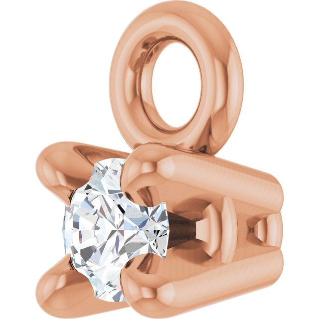 .025 CT Natural Diamond 4-Prong Basket Dangle