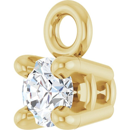 .04 CT Natural Diamond 4-Prong Basket Dangle