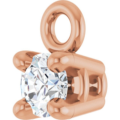 .04 CT Natural Diamond 4-Prong Basket Dangle