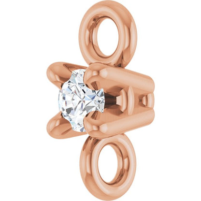 .025 CT Natural Diamond 4-Prong Basket Link