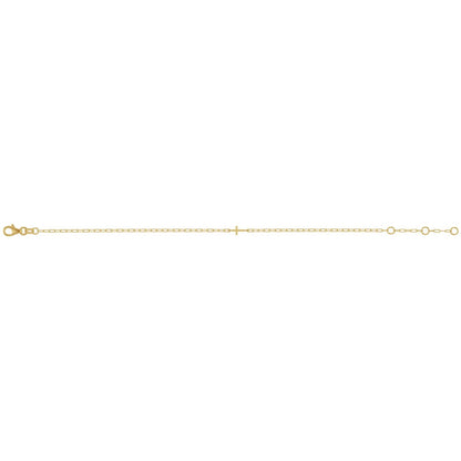 Sideways Cross Paperclip-Style Chain 6 1/2-7 1/2" Bracelet