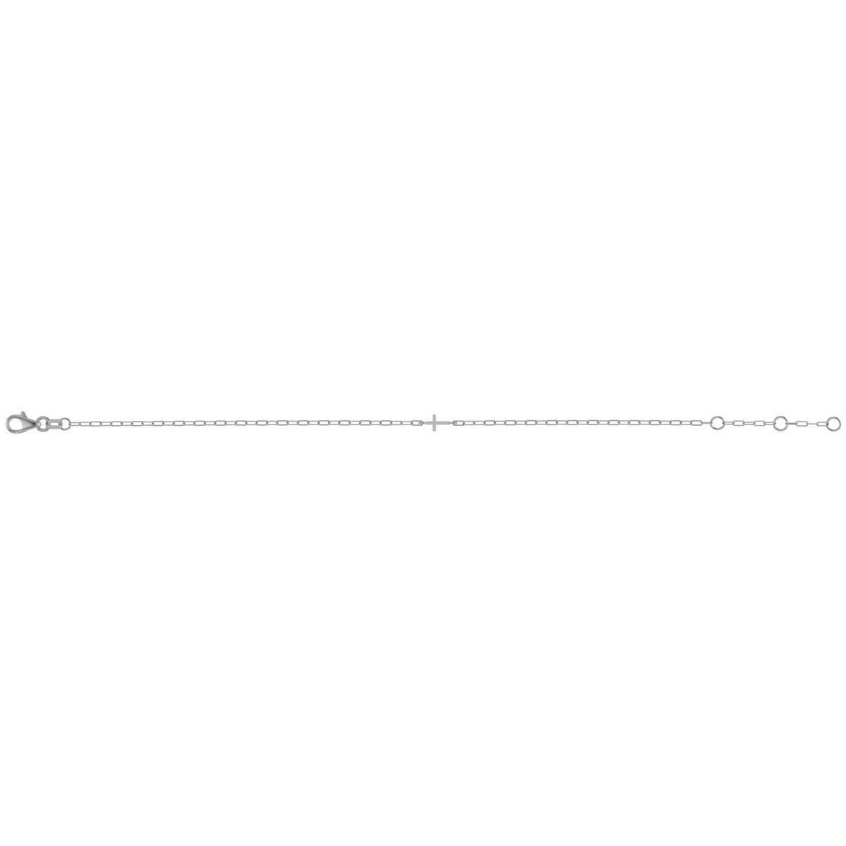 Sideways Cross Paperclip-Style Chain 6 1/2-7 1/2" Bracelet