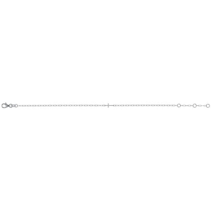 Sideways Cross Paperclip-Style Chain 6 1/2-7 1/2" Bracelet