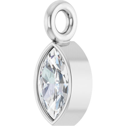 3.5x2 mm Marquise .05 CT Natural Diamond Bezel-Set Dangle