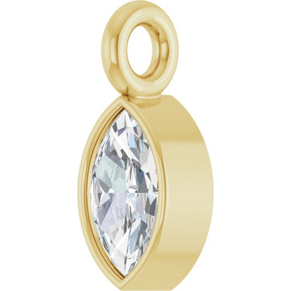 3.5x2 mm Marquise .05 CT Lab-Grown Diamond Bezel-Set Dangle