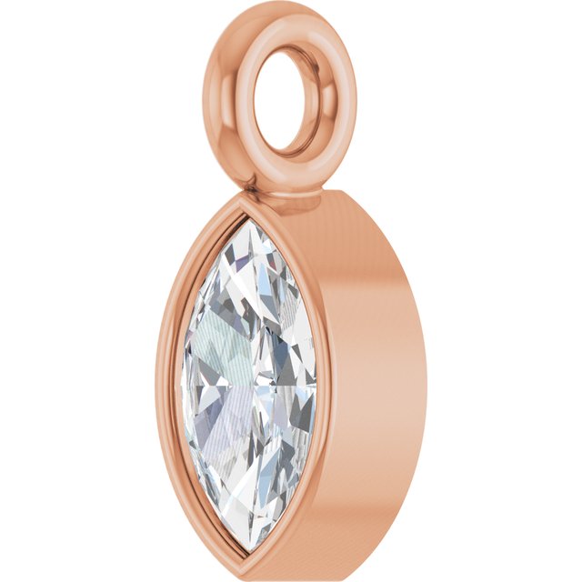 3.5x2 mm Marquise .05 CT Lab-Grown Diamond Bezel-Set Dangle