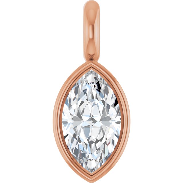 3.5x2 mm Marquise .05 CT Lab-Grown Diamond Bezel-Set Dangle