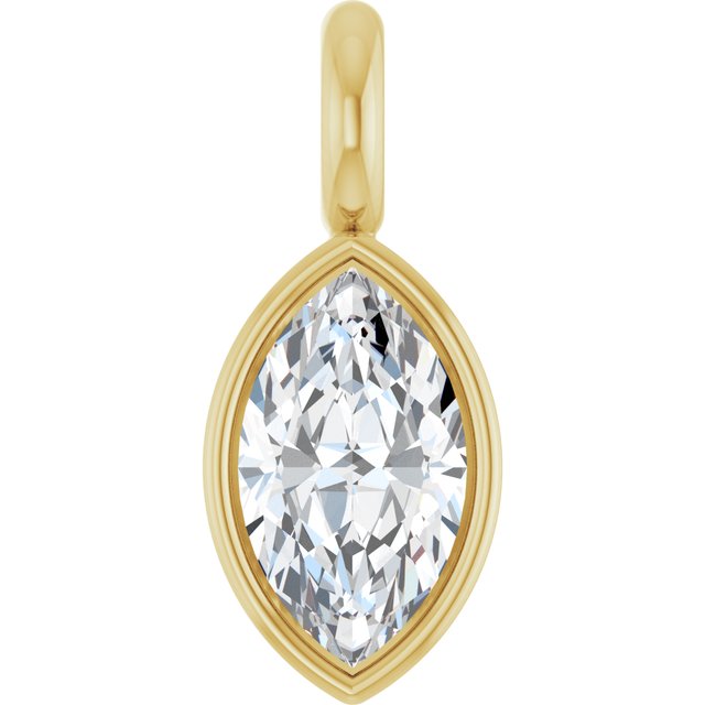 3.5x2 mm Marquise .05 CT Lab-Grown Diamond Bezel-Set Dangle
