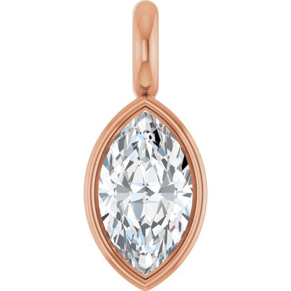 3.5x2 mm Marquise .05 CT Natural Diamond Bezel-Set Dangle