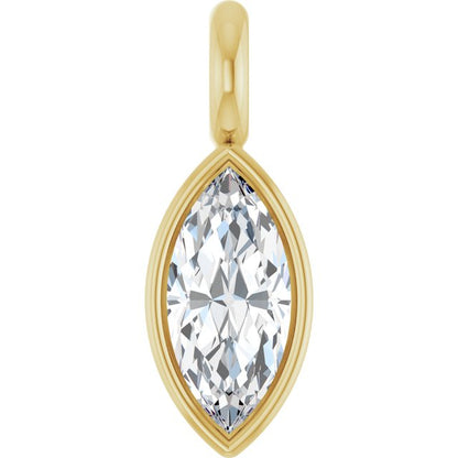 3.75x1.75 mm Marquise .05 CT Lab-Grown Diamond Bezel-Set Dangle