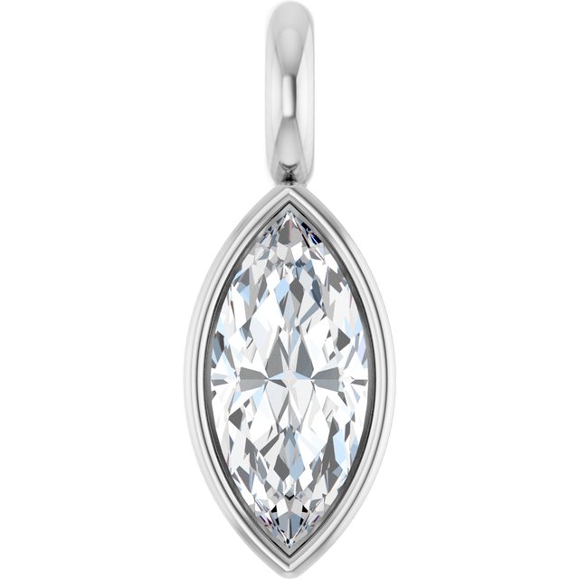 3.75x1.75 mm Marquise .05 CT Lab-Grown Diamond Bezel-Set Dangle