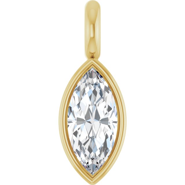 3.75x1.75 mm Marquise .05 CT Natural Diamond Bezel-Set Dangle