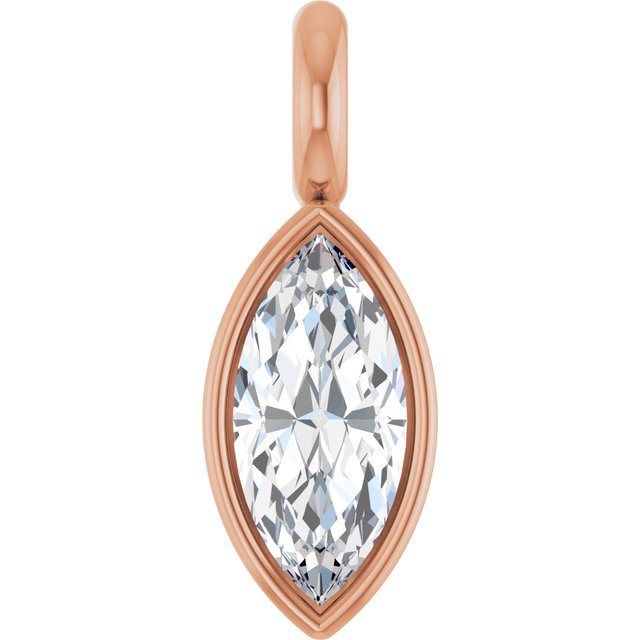 3.75x1.75 mm Marquise .05 CT Lab-Grown Diamond Bezel-Set Dangle