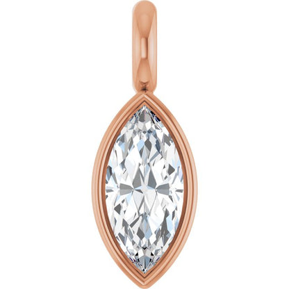 3.75x1.75 mm Marquise .05 CT Lab-Grown Diamond Bezel-Set Dangle