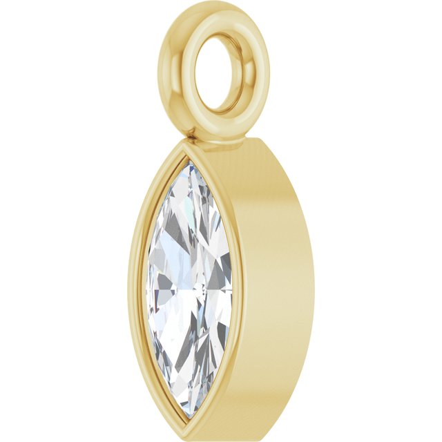 3.75x1.75 mm Marquise .05 CT Lab-Grown Diamond Bezel-Set Dangle
