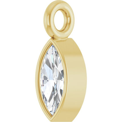 3.75x1.75 mm Marquise .05 CT Lab-Grown Diamond Bezel-Set Dangle