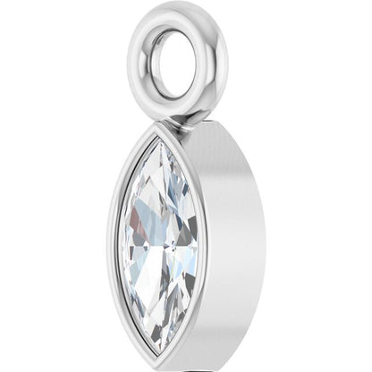 .05 CT Natural Diamond Bezel-Set Dangle, 2.4 mm x 6.2 mm