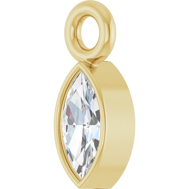 .05 CT Natural Diamond Bezel-Set Dangle, 2.4 mm x 6.2 mm