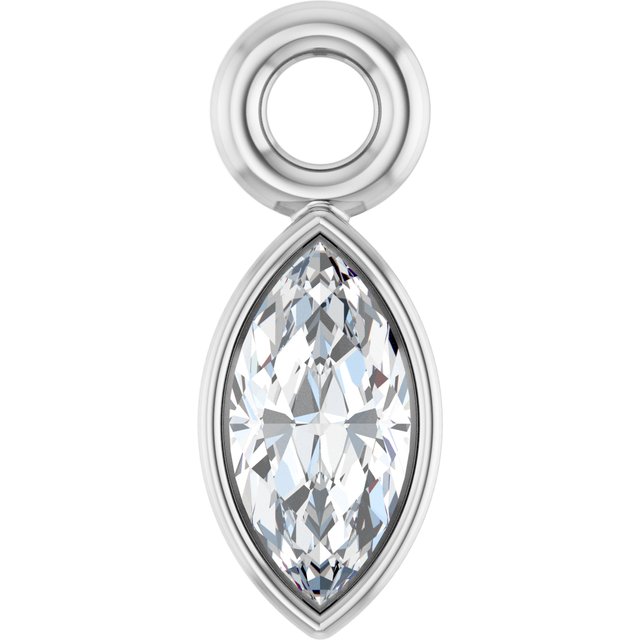 .05 CT Natural Diamond Bezel-Set Dangle, 2.4 mm x 6.2 mm