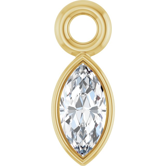 .05 CT Natural Diamond Bezel-Set Dangle, 2.4 mm x 6.2 mm