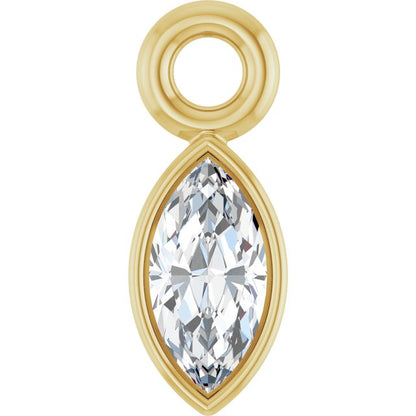.05 CT Natural Diamond Bezel-Set Dangle, 2.4 mm x 6.2 mm