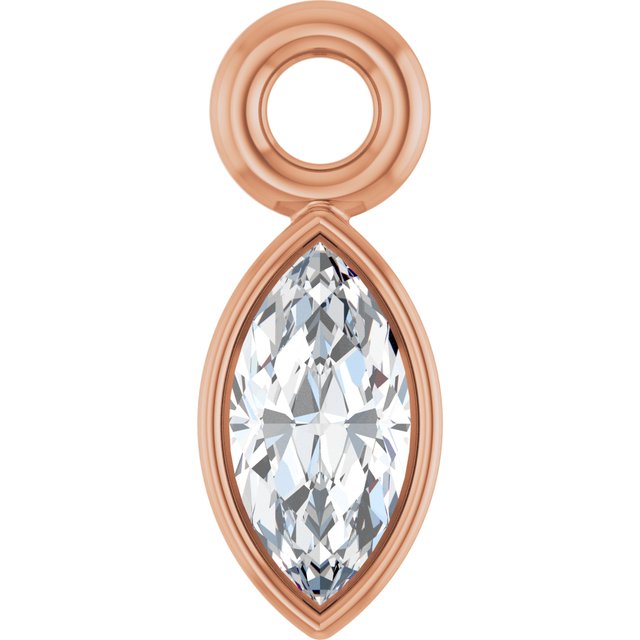 .05 CT Natural Diamond Bezel-Set Dangle, 2.4 mm x 6.2 mm