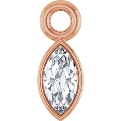 .05 CT Natural Diamond Bezel-Set Dangle, 2.4 mm x 6.2 mm