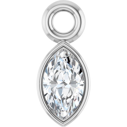 .05 CT Natural Diamond Bezel-Set Dangle, 2.4 mm x 6.2 mm