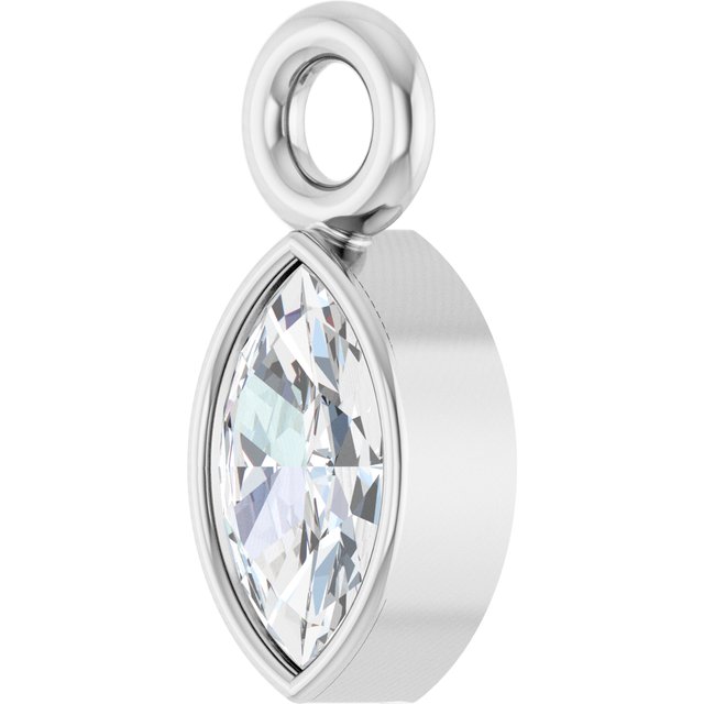 .05 CT Natural Diamond Bezel-Set Dangle, 2.4 mm x 6.2 mm