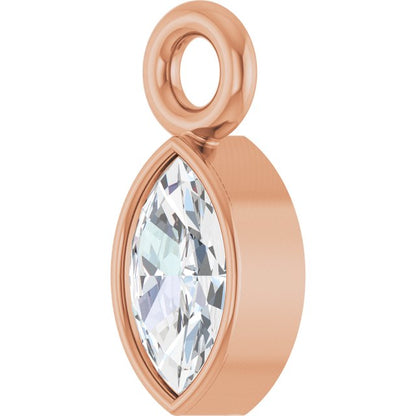 .05 CT Natural Diamond Bezel-Set Dangle, 2.4 mm x 6.2 mm