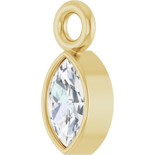 .05 CT Natural Diamond Bezel-Set Dangle, 2.4 mm x 6.2 mm