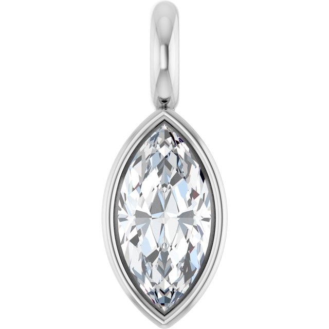 3.5x1.75 mm Marquise .05 CT Natural Diamond Bezel-Set Dangle