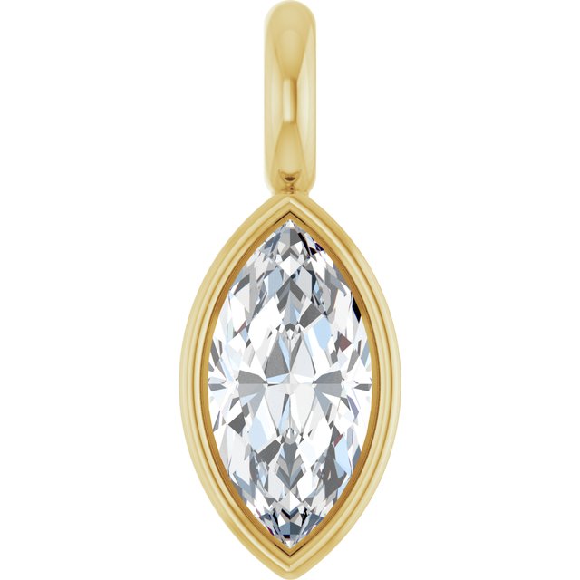 3.5x1.75 mm Marquise .05 CT Lab-Grown Diamond Bezel-Set Dangle