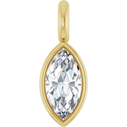 3.5x1.75 mm Marquise .05 CT Lab-Grown Diamond Bezel-Set Dangle
