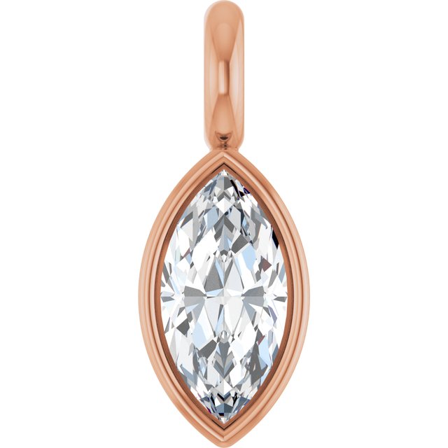 3.5x1.75 mm Marquise .05 CT Lab-Grown Diamond Bezel-Set Dangle