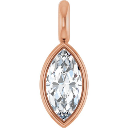 3.5x1.75 mm Marquise .05 CT Lab-Grown Diamond Bezel-Set Dangle