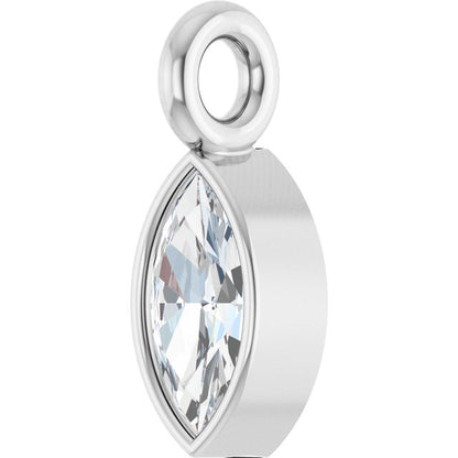 3.5x1.75 mm Marquise .05 CT Natural Diamond Bezel-Set Dangle