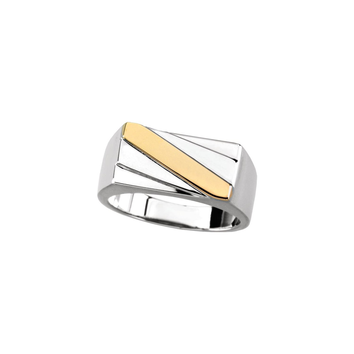 Sterling Silver & 14K Yellow Gold Signet Ring
