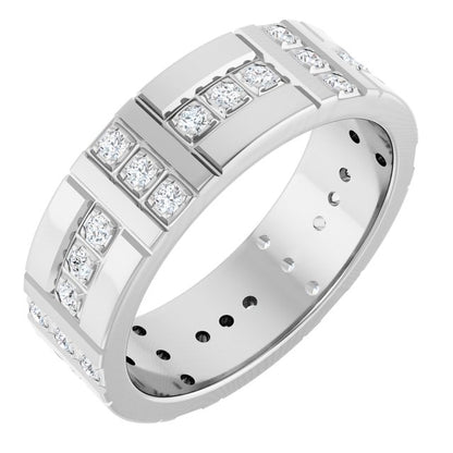 1/4 CTW Lab-Grown Diamond Accented Eternity Band