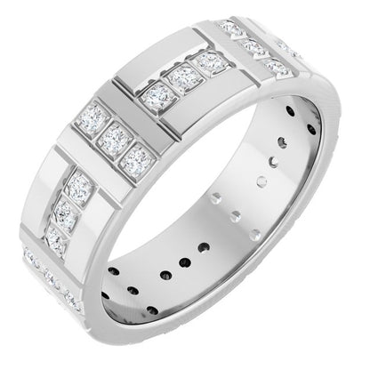 1/4 CTW Lab-Grown Diamond Accented Eternity Band