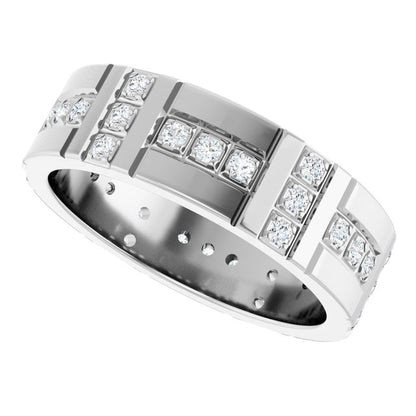 1/4 CTW Lab-Grown Diamond Accented Eternity Band