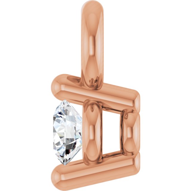 Round .02 CT Natural Diamond 2-Prong Dangle