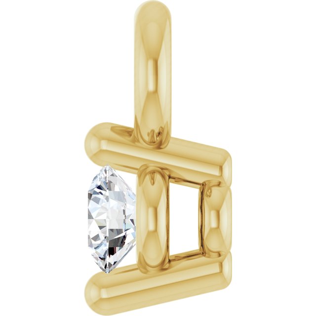 Round .02 CT Natural Diamond 2-Prong Dangle