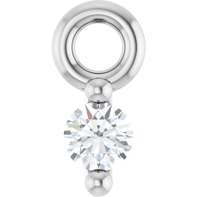 Round .02 CT Natural Diamond 2-Prong Dangle