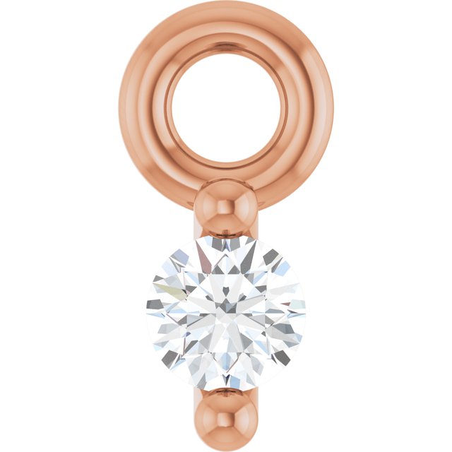 Round .02 CT Natural Diamond 2-Prong Dangle