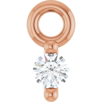 Round .02 CT Natural Diamond 2-Prong Dangle